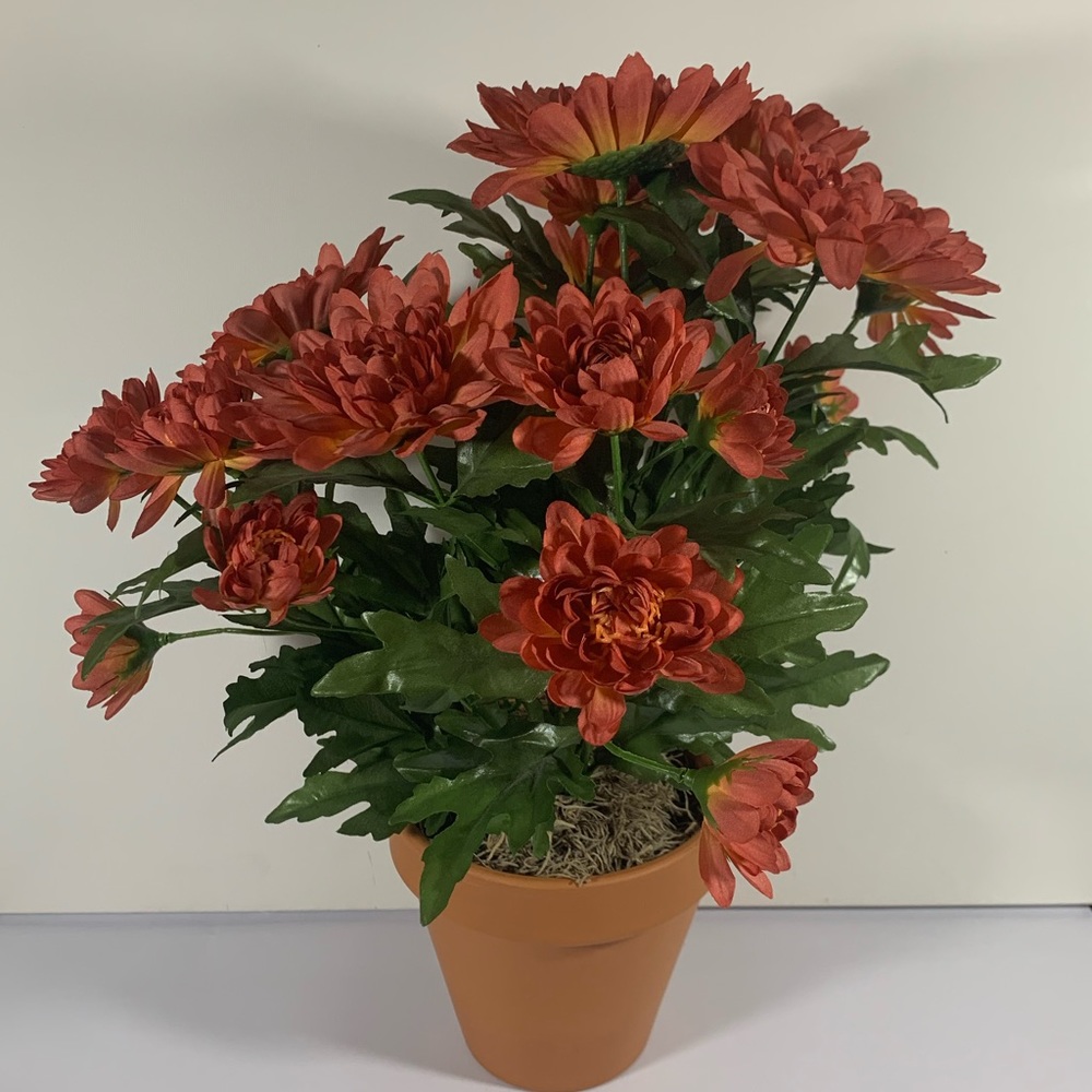 Faux flowers with vase